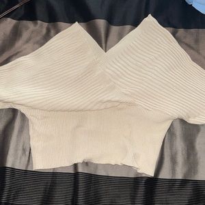 Beige off the shoulders sweater